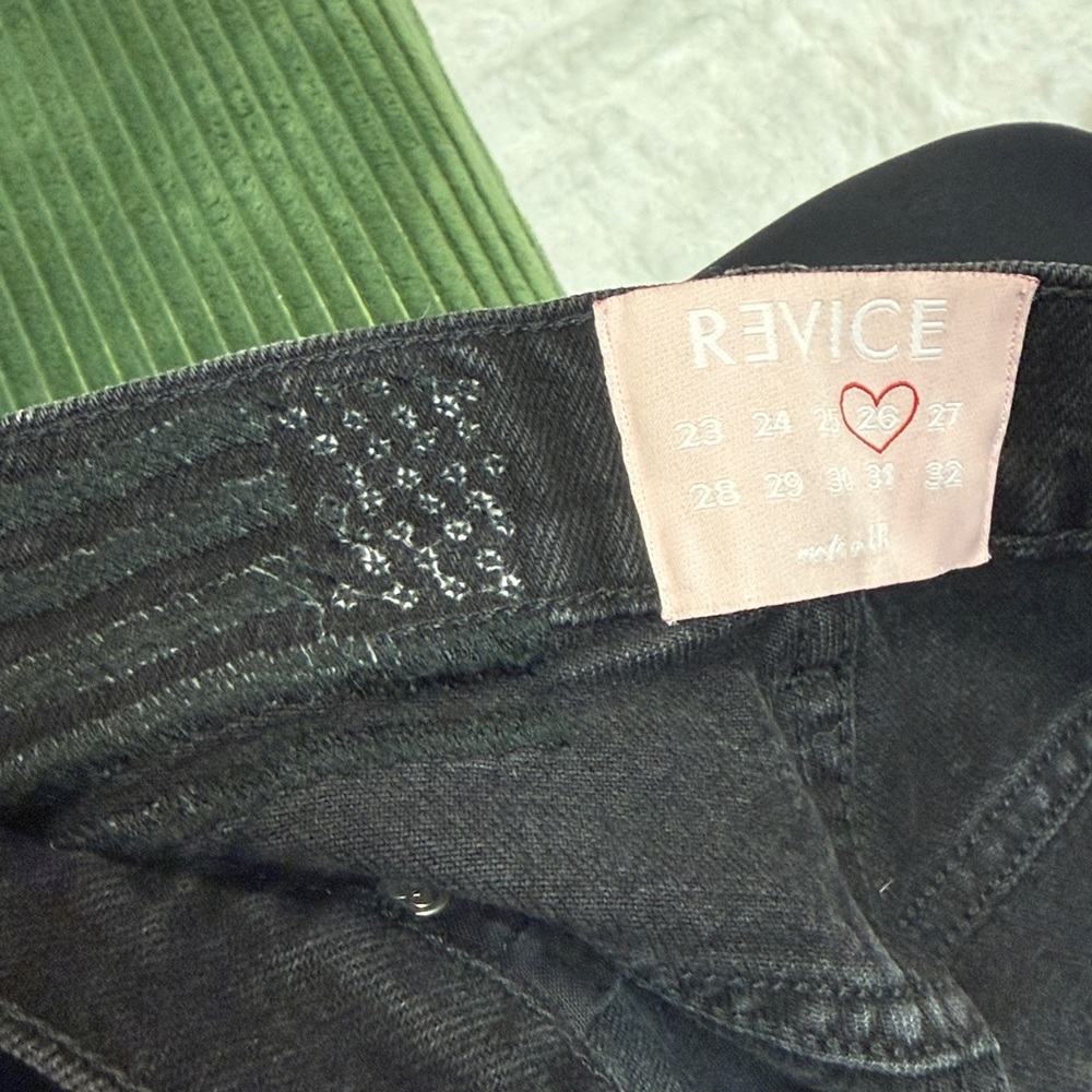 Revive Black Women's High-Rise Straight Jeans with Decorative Knee Stitching - Picture 6 of 7